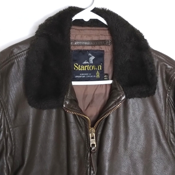 Vintage Startown G-1 Aviator Jacket size 40 brown leather bomber - Picture 3 of 15